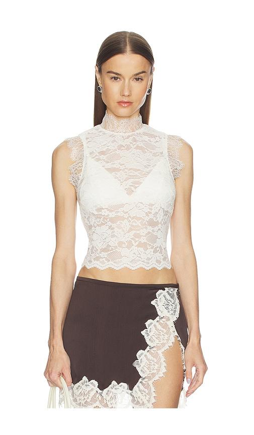 superdown laura top in ivory.