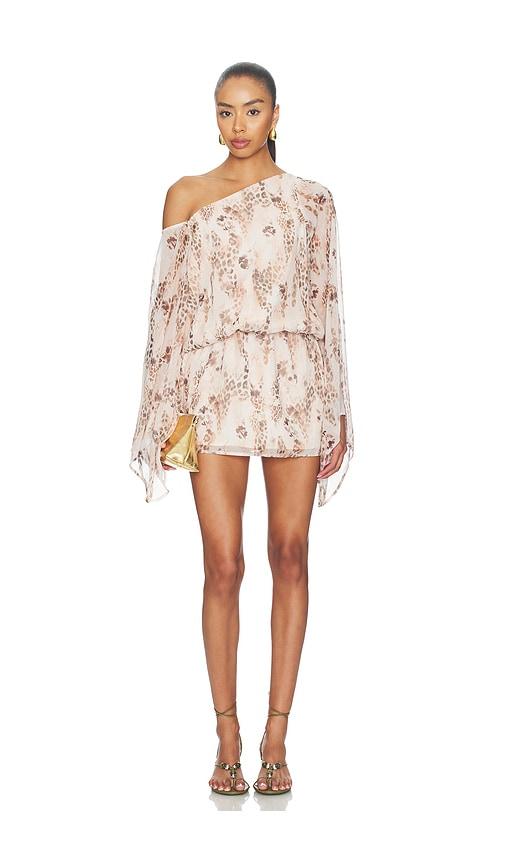 superdown lore mini dress in beige.