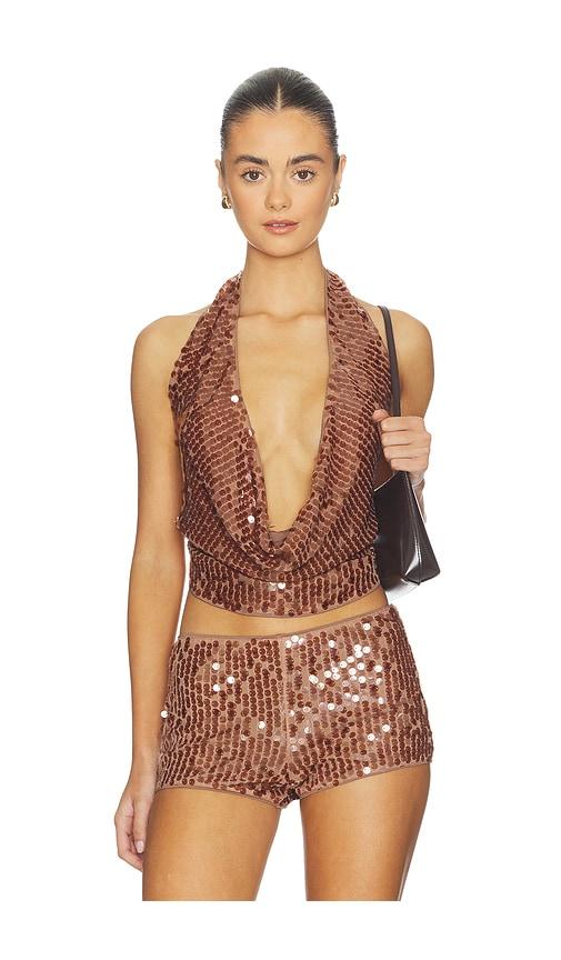 superdown luca halter top in brown.