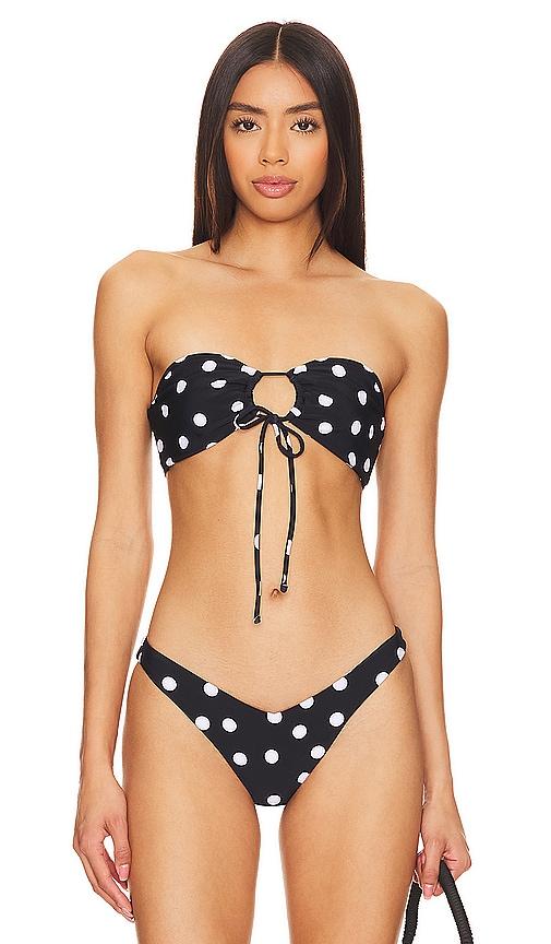 superdown lucy bikini top in black.