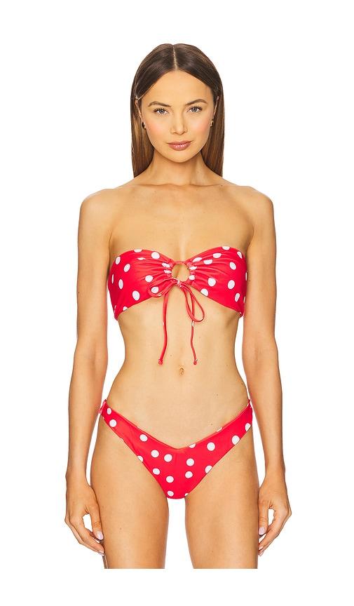 superdown lucy bikini top in red.