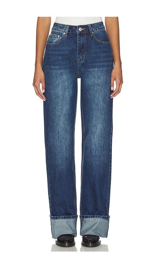 superdown lulu cuffed jean in blue.