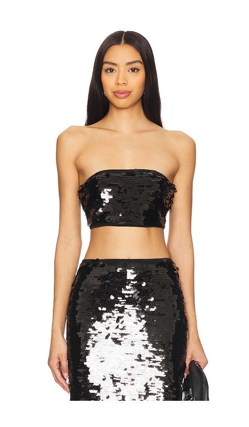 superdown lydie tube top in black.