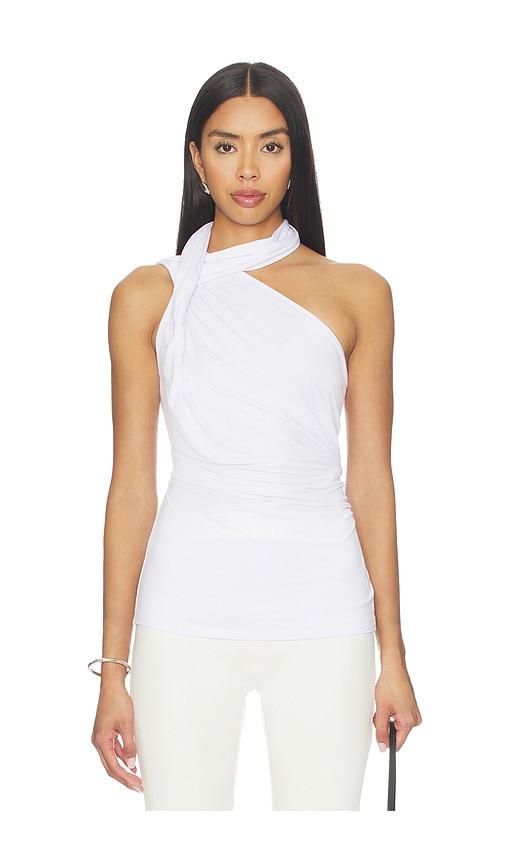superdown mariam drape top in white.