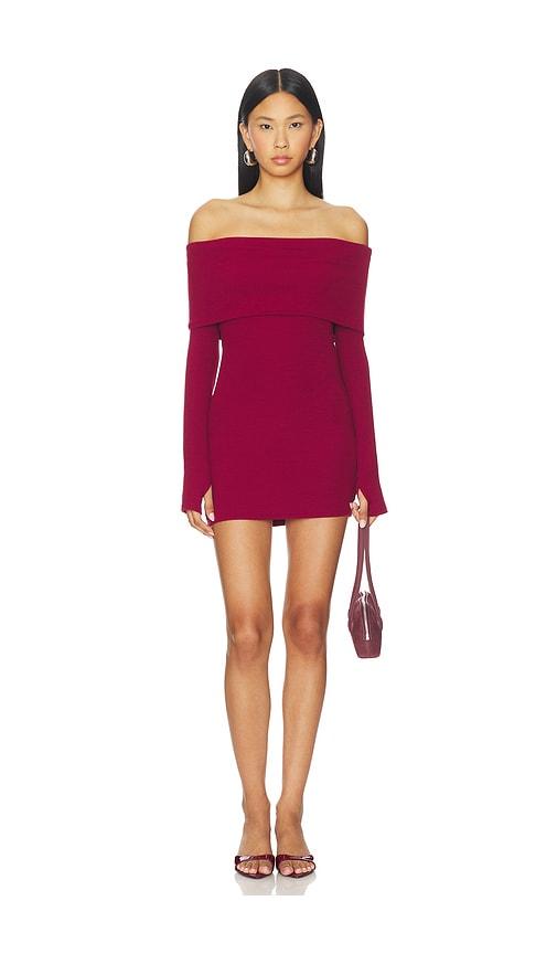 superdown marks mini dress in burgundy.