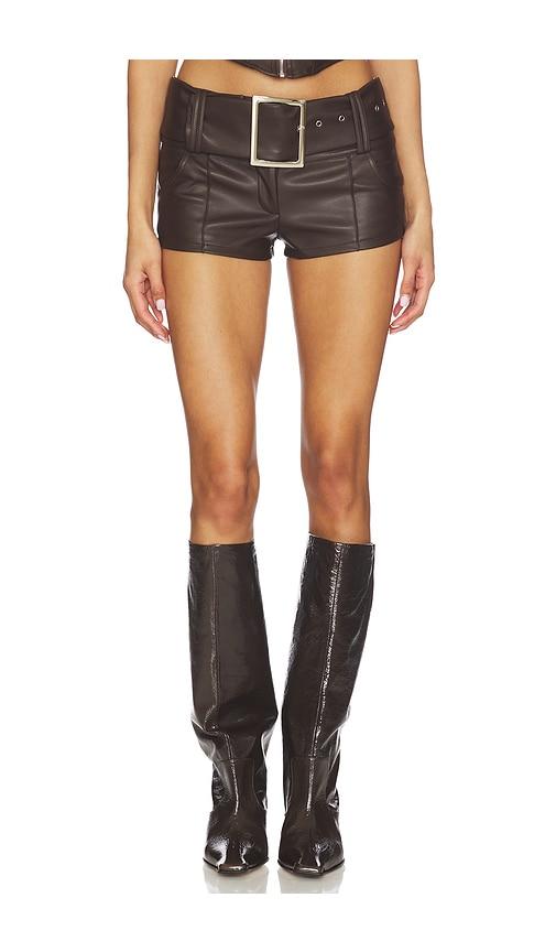 superdown melania micro short in brown.