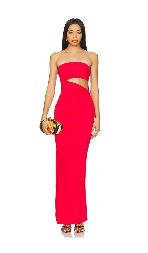 superdown messi maxi dress in red.