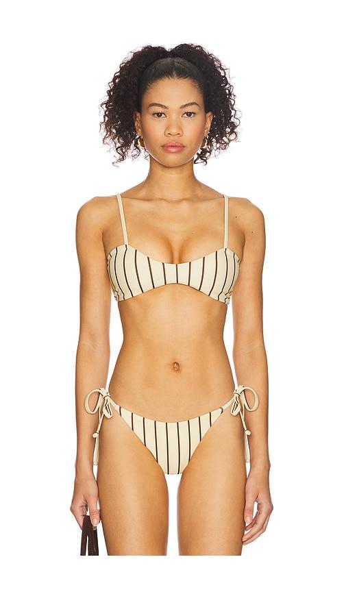 superdown minca bikini top in yellow.