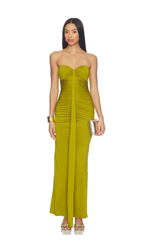 superdown mira maxi dress in green.