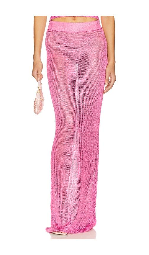 superdown miranda maxi skirt in pink.