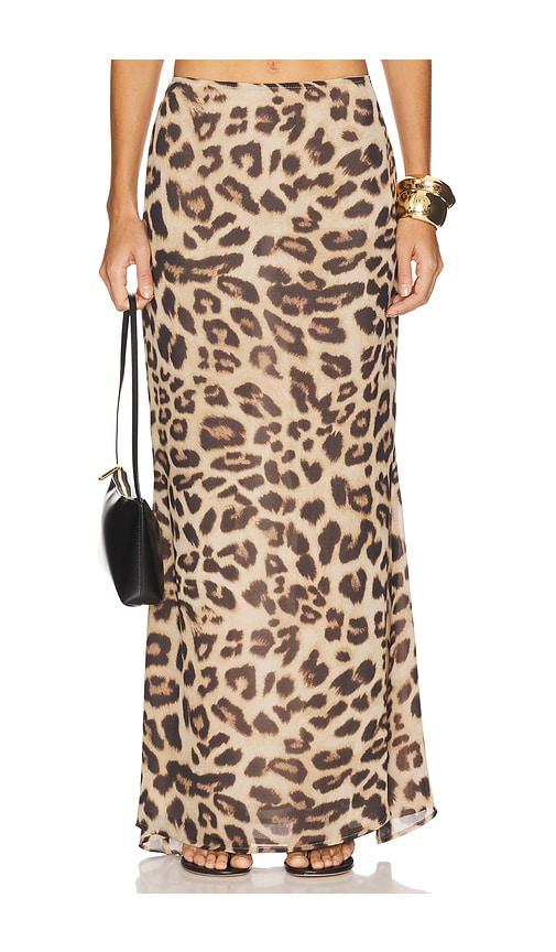 superdown nalani maxi skirt in brown.
