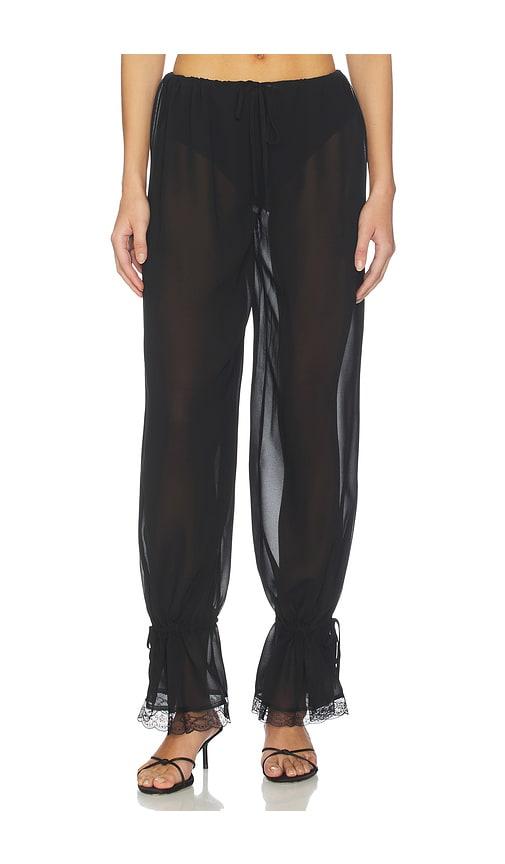 superdown nara sheer balloon pant in black.