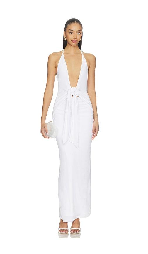 superdown nebula maxi dress in white.