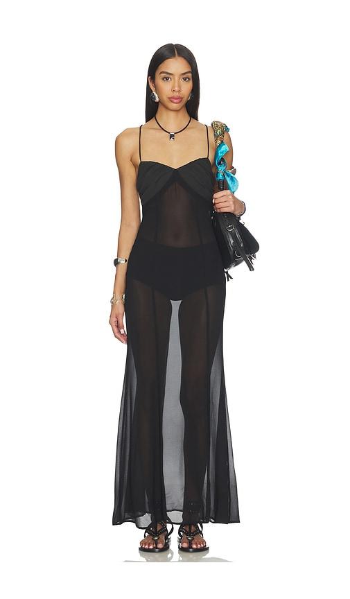 superdown penny maxi dress in black.