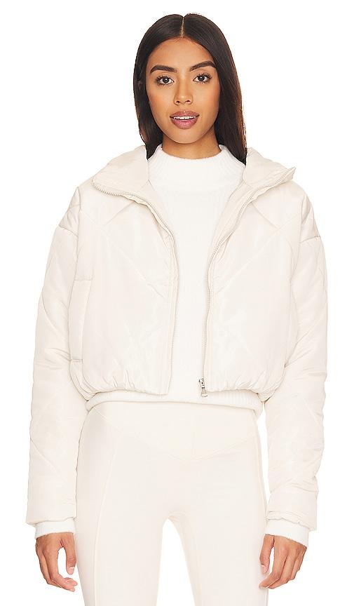 superdown rania cropped jacket in ivory.