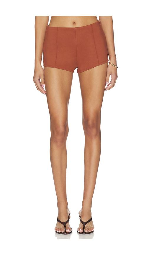 superdown reese hot shorts in cognac.