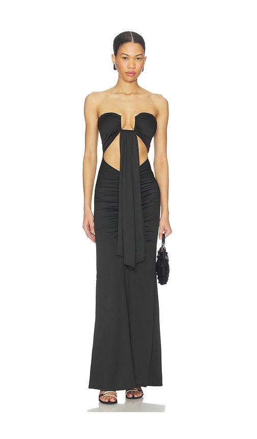 superdown rosy maxi dress in black.