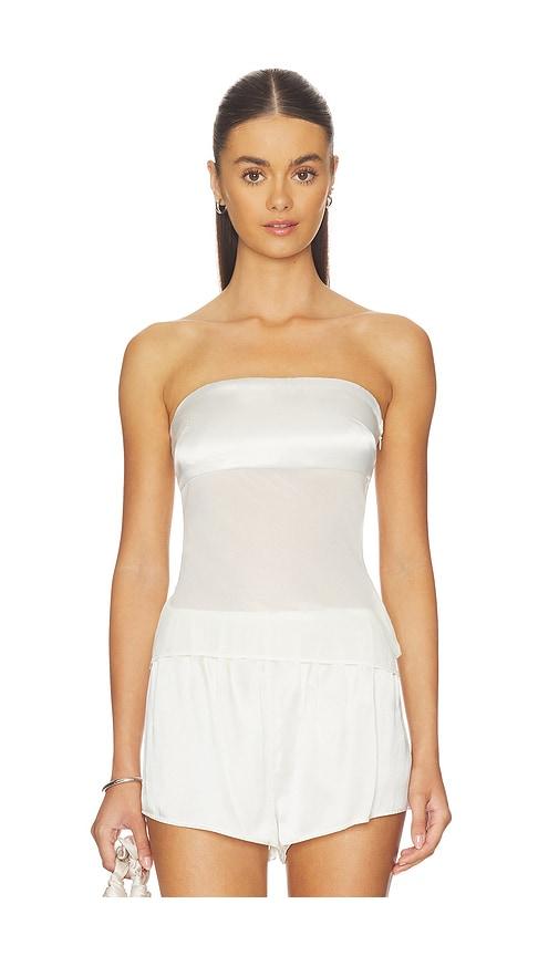superdown ryliana strapless top in ivory.