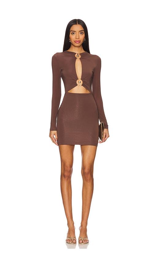 superdown sarah cut out dress in chocolate.