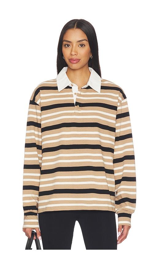 superdown sashia polo top in brown.