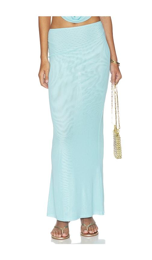 superdown saylor maxi skirt in baby blue.