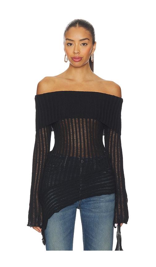 superdown tawny sweater in black.