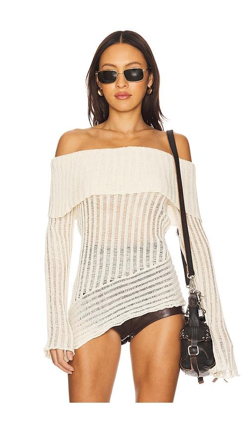 superdown tawny sweater in ivory.