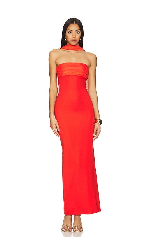 superdown tierra maxi dress in red.