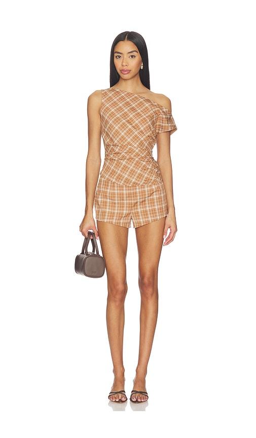 superdown torie short set in brown.