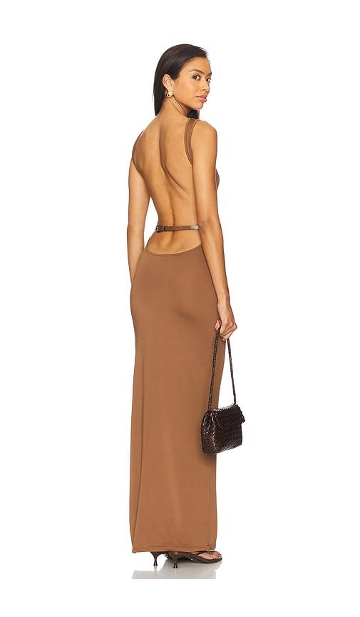 superdown trista maxi dress in chocolate.