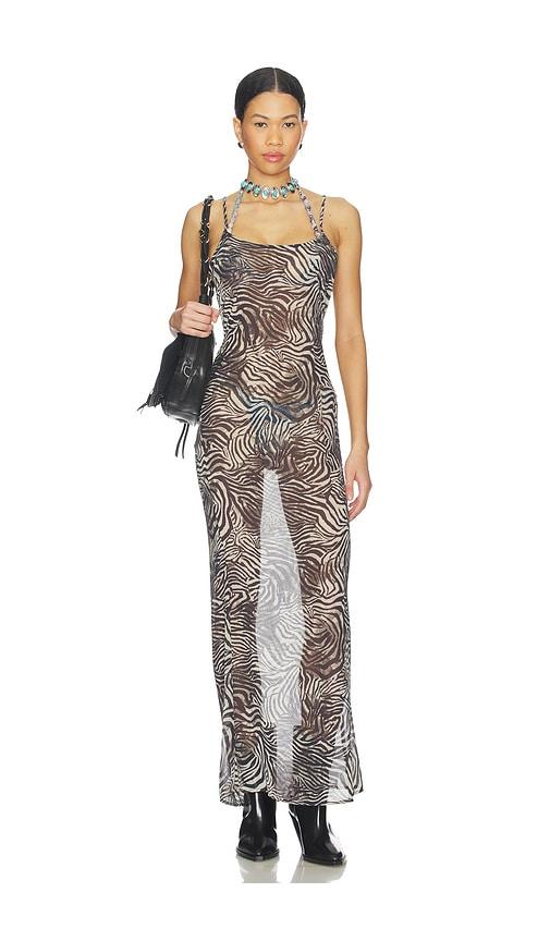 superdown trysta maxi dress in brown.