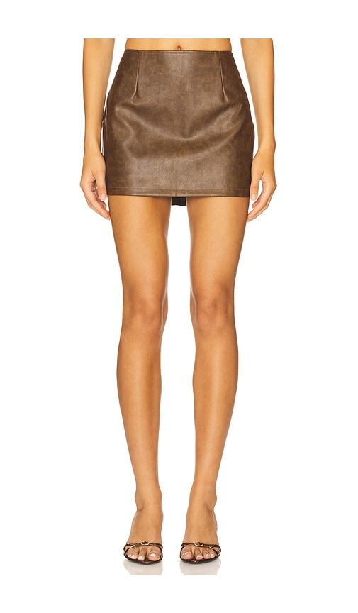 superdown vanessa mini skirt in brown.