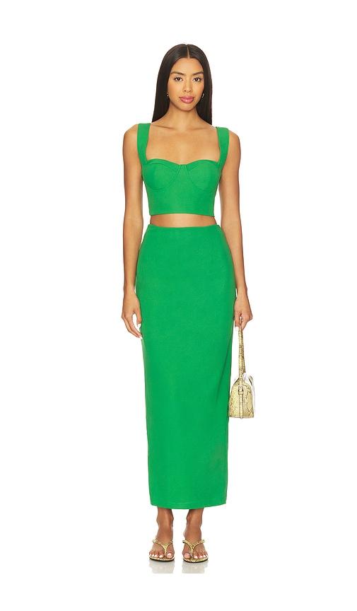 superdown veneda skirt set in green.