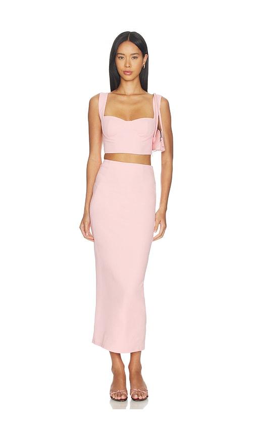 superdown veneda skirt set in pink.
