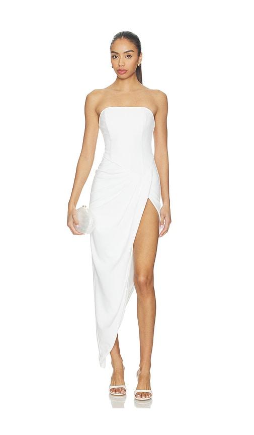 superdown victoria corset maxi dress in white.