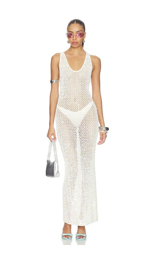 superdown zia crochet maxi dress in ivory.