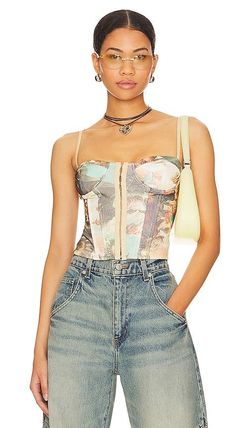 superdown ziva bustier top in cream.