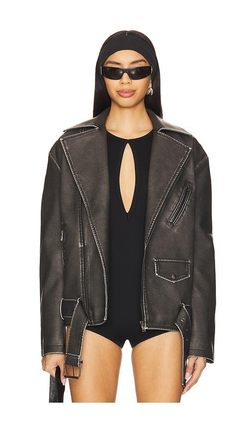 superdown zosia jacket in charcoal.