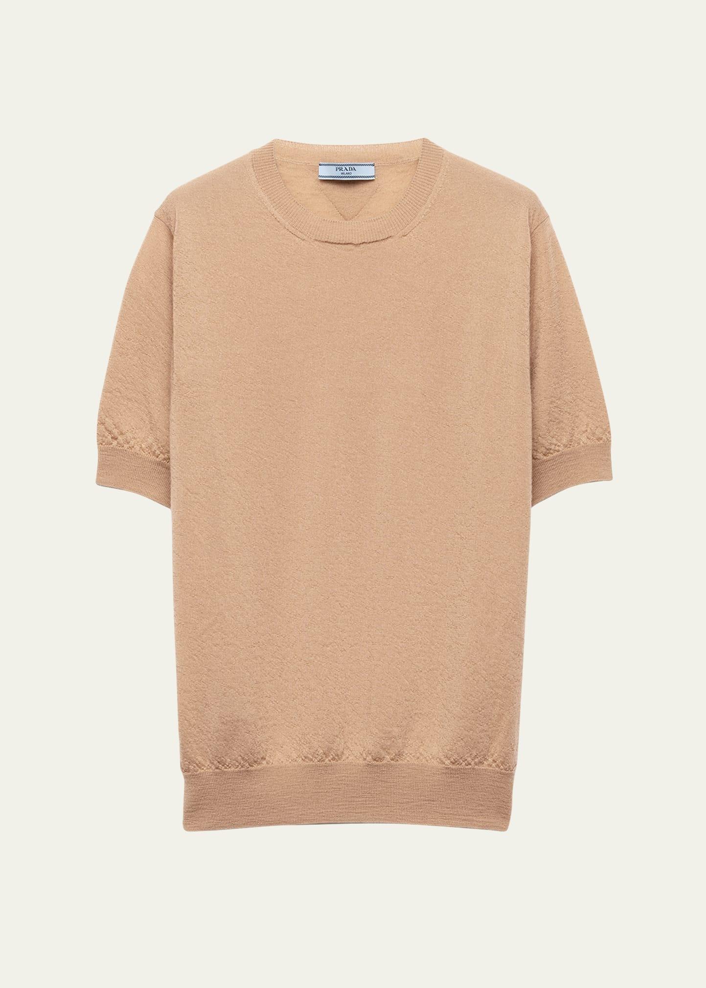 superfine cashmere short-sleeve sweater