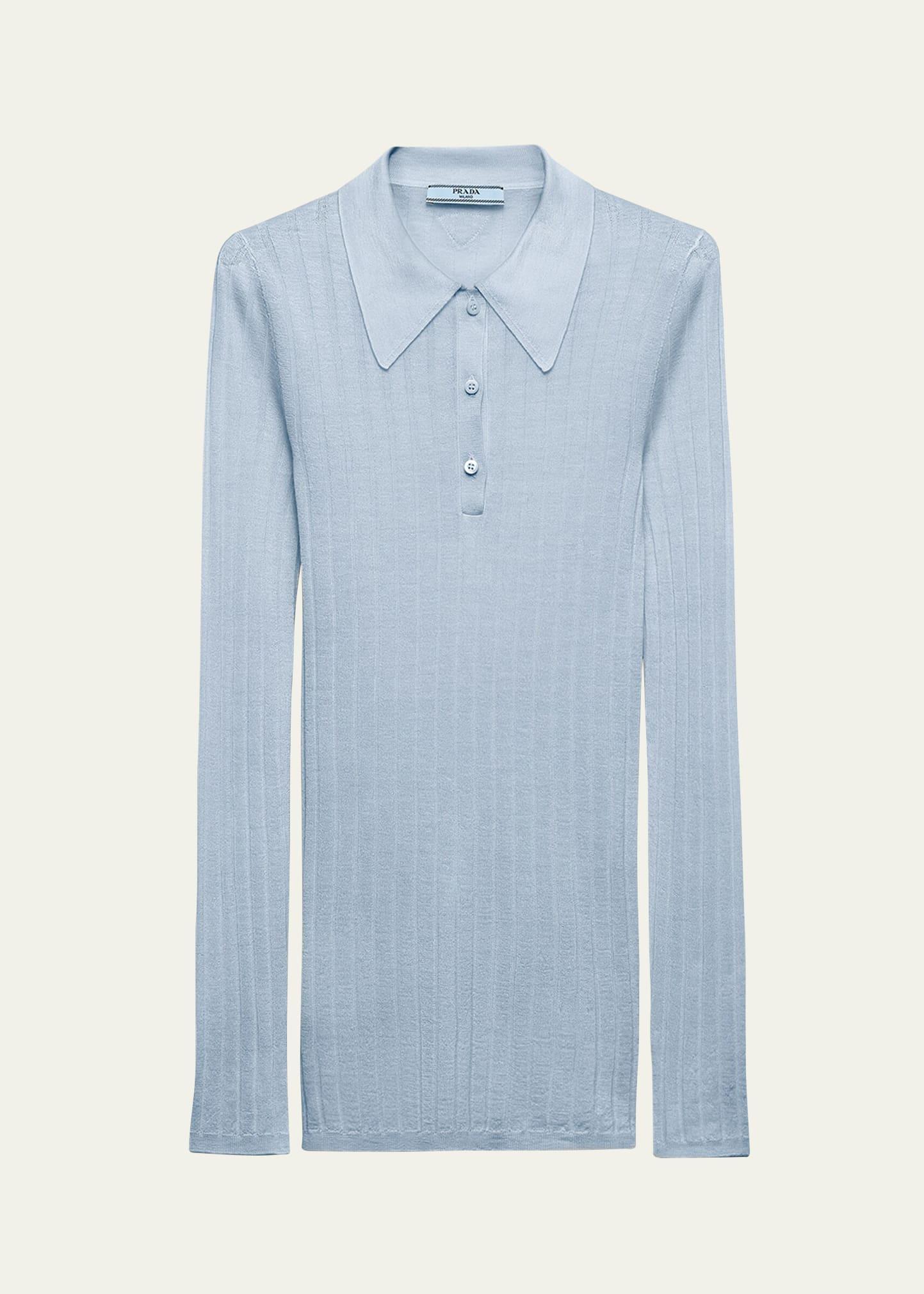 superfine cashmere silk long-sleeve top