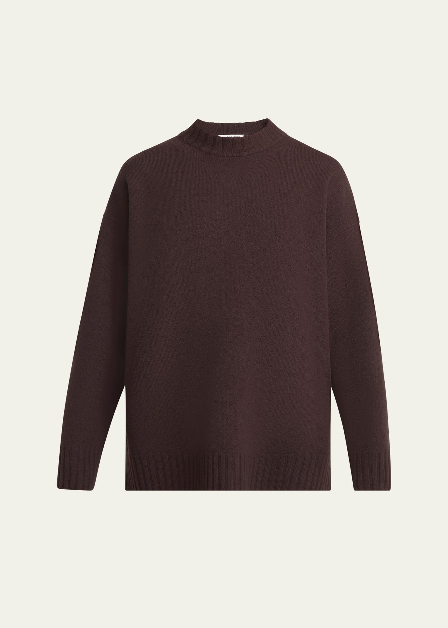 superfine merino wool oversized crewneck sweater