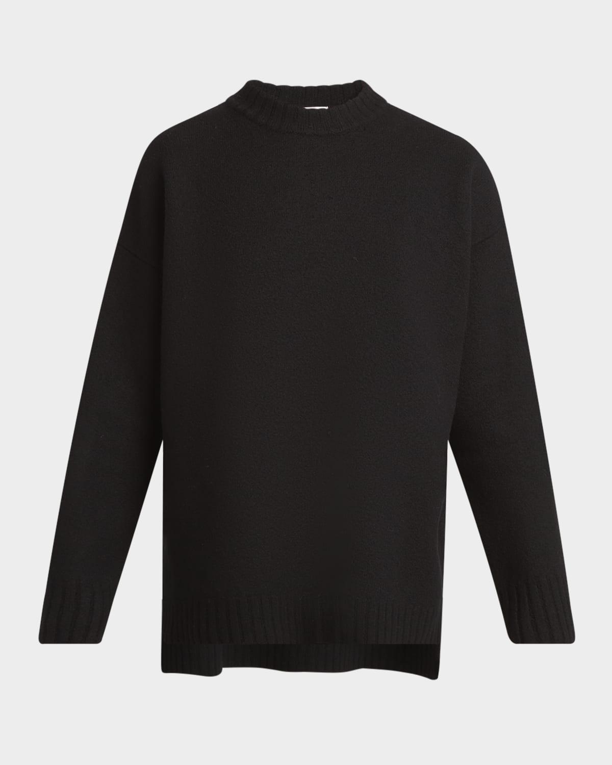 superfine merino wool oversized crewneck sweater