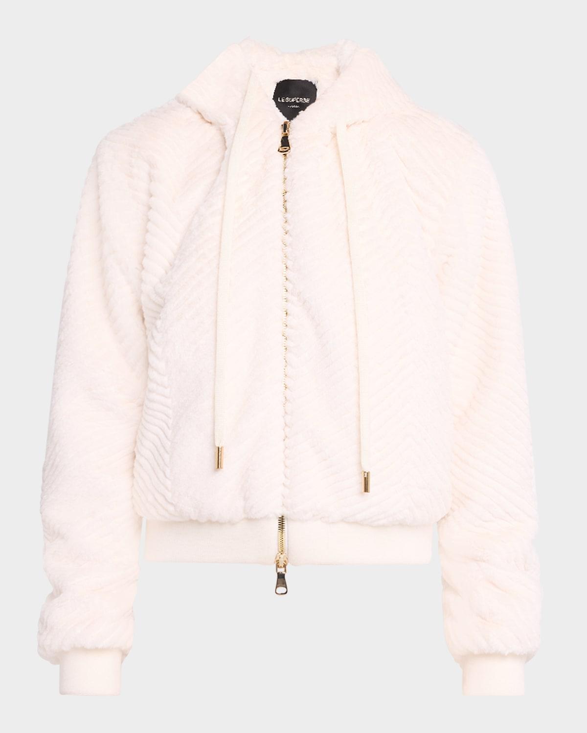 superfur chevron zip hoodie