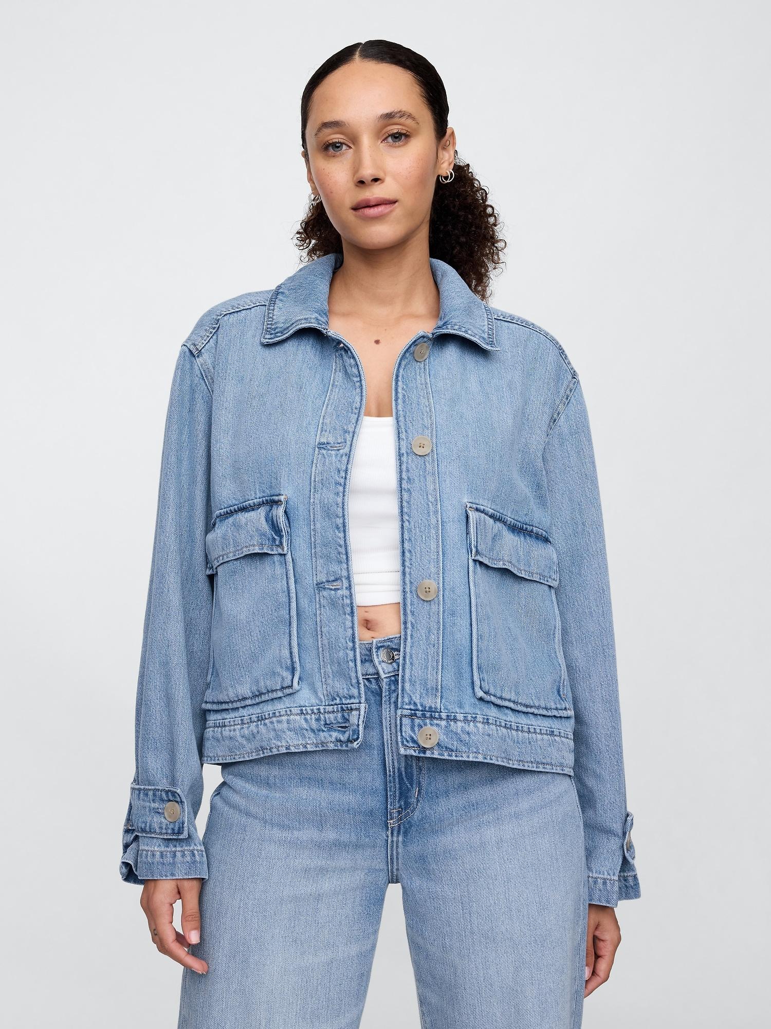 supersoft denim utility jacket
