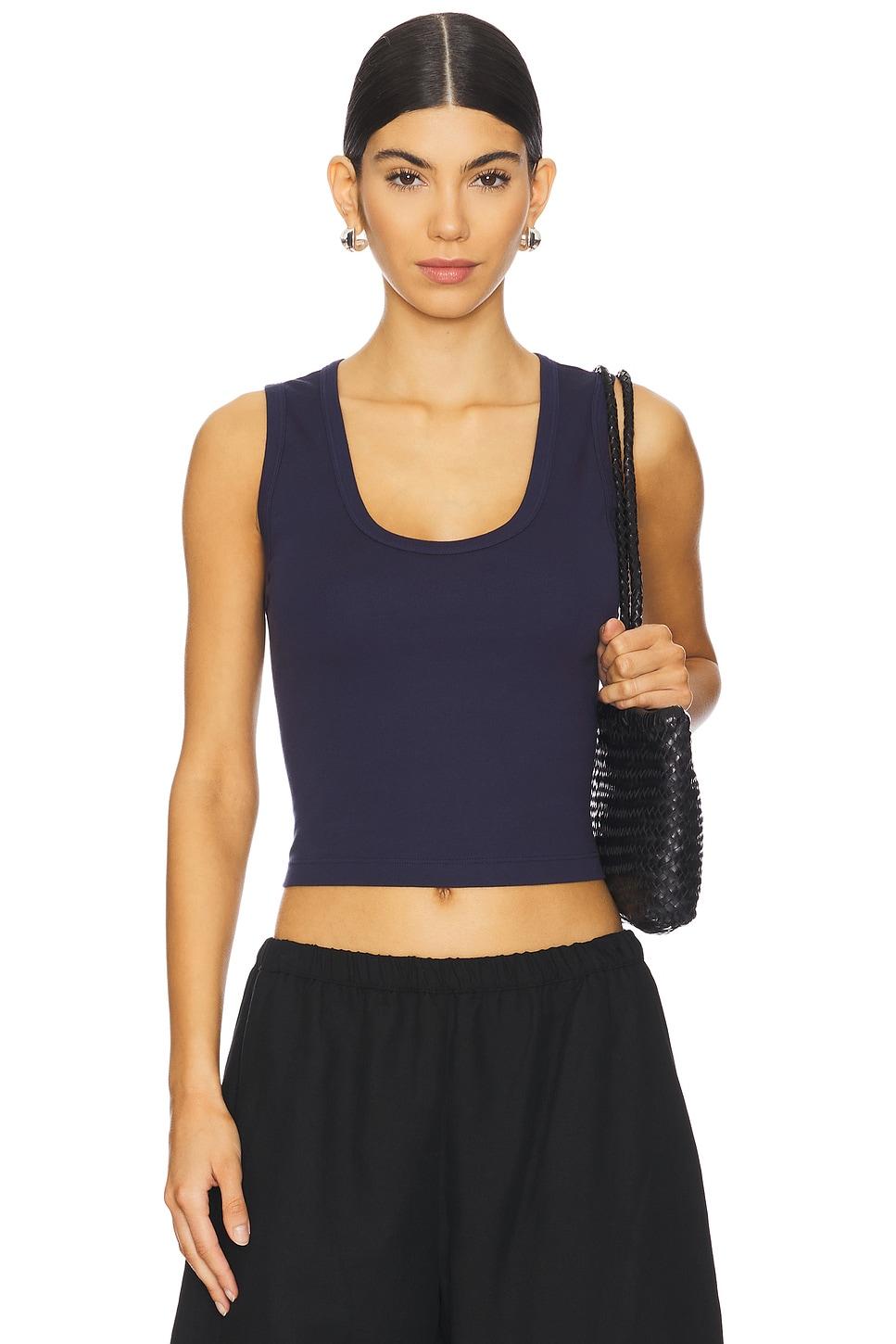 supima baby cropped u tank top