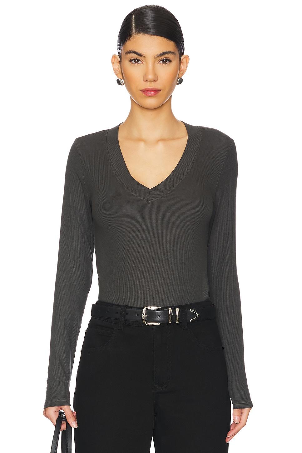 surina deep v-neck long sleeve tee