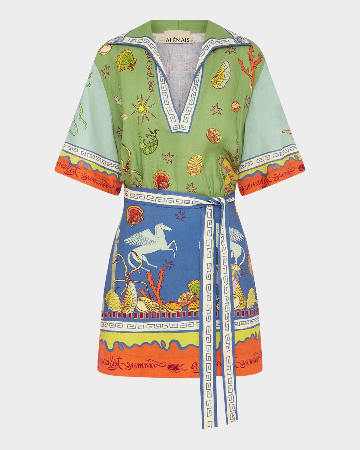 surrealist summer v mini dress