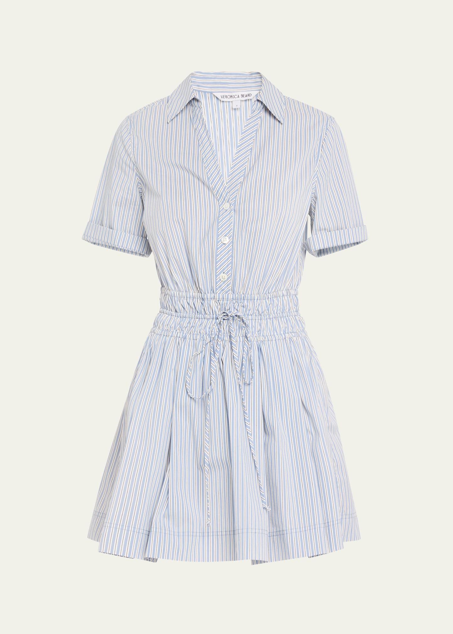 susan stripe short-sleeve mini dress