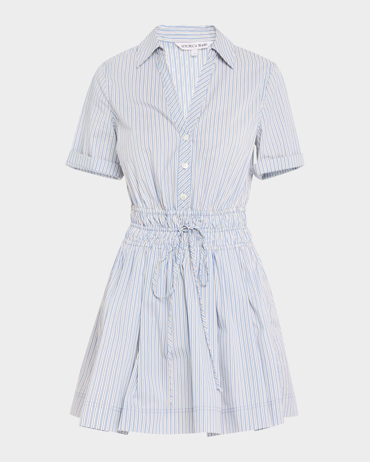 susan stripe short-sleeve mini dress