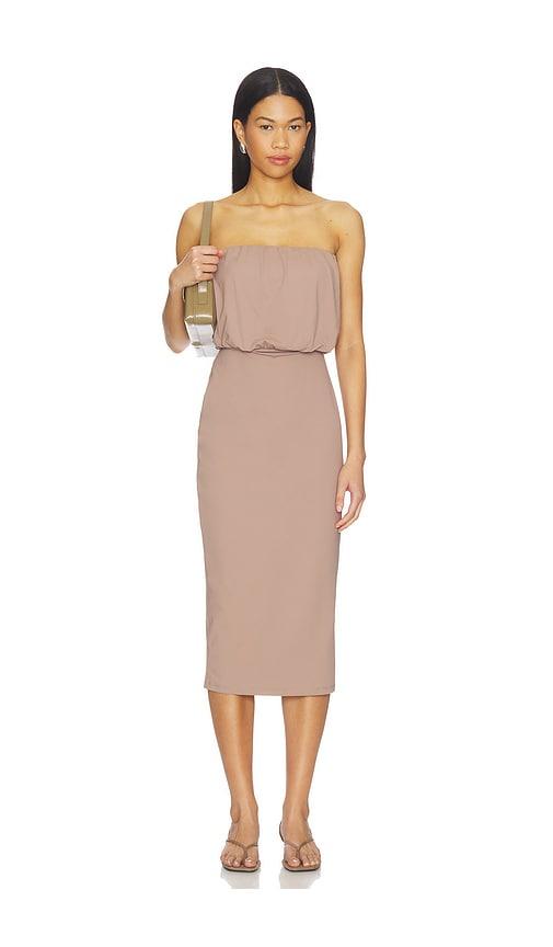 susana monaco bubble tube dress in taupe.